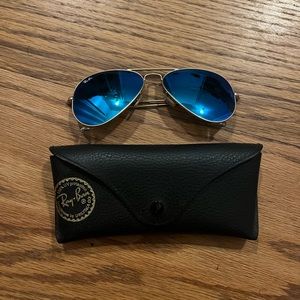 Blue Ray-Ban Aviator sunglasses